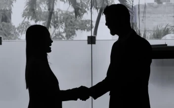 Free Stock Video Silhouettes Of A Woman And A Man Shaking Hands