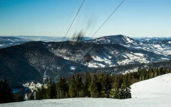 Free Video Stock Ski Lift In The Mountains Time Lapse
