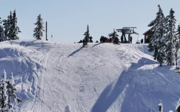 Free Video Stock Skiers On A Snowy Slope