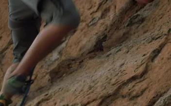 Free Video Stock Skilled And Experienced Mountaineer Climbing A Rocky Mountain