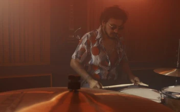 Free Video Stock Skilled Drummer Playing In A Studio