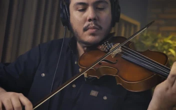 Free Video Stock Skilled Violinist Playing In A Recording Studio
