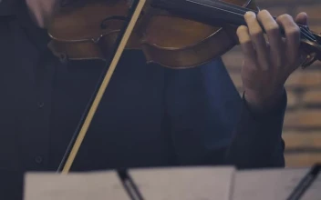 Free Video Stock Skilled Violinist Playing With Sheet Music