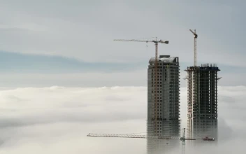 Free Video Stock Skyscraper Constructions Above The Clouds