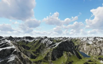 Free Video Stock Slightly Snowy Mountain Range On A Sunny Day
