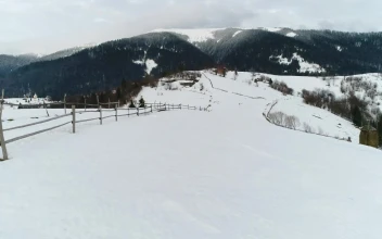 Free Video Stock Slope On A Winter Farm In The Mountains