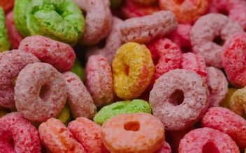 Free Video Stock Slowly Rotating Colored Sugary Rings Cereal