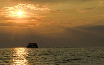 Free Video Stock Small Boat Heading Out For The Night