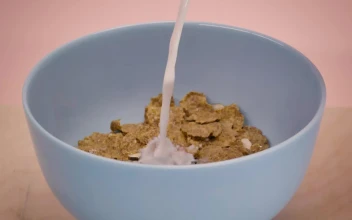 Free Video Stock Small Bowl With Cereal While They Serve You Milk