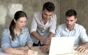 Free Video Stock Small Group Working On A Task