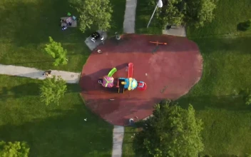 Free Video Stock Small Playground In The Middle Of A Large Park  Large