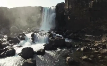 Free Video Stock Small Waterfall In A Mountain Region