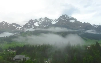 Free Video Stock Snow Topped Mountains And Mist