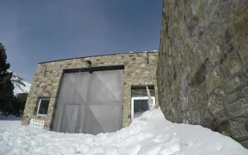 Free Video Stock Snowboarder Jumping From The Roof On The Snow