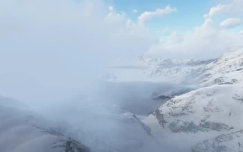 Free Video Stock Snowy Mountainous Area Under The Clouds D