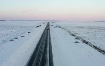 Free Video Stock Snowy Road In A Plain View From The Air