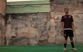 Free Video Stock Soccer Football Player Does An Overhead Kick Goal