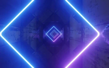 Free Video Stock Some Abstract Wooden Ruins With Neon Frames