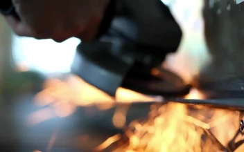 Free Video Stock Sparks From A Grinder Close Up