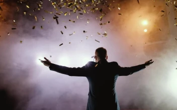 Free Video Stock Speaker With Arms Ups At The End Of A Presentation