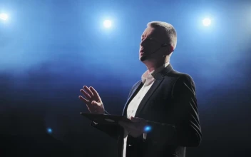 Free Video Stock Speaker With Headset Microphone And A Tablet