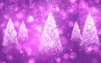 Free Video Stock Spinning Christmas Trees Spinning On Purple Background