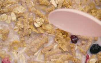 Free Video Stock Spoonful Of Healthy Cereal With Milk