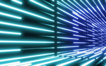 Free Video Stock Square Tunnel With Walls Covered In Beams Of Light