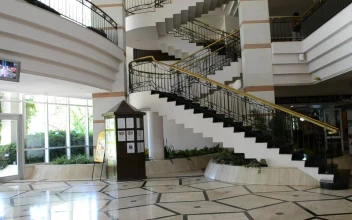 Free Video Stock Stairs Heading Up Through A Large Hotel  Large
