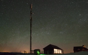 Free Video Stock Starry Sky And Communications Antenna Time Lapse