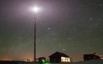 Free Video Stock Starry Sky On A Place With A Communications Tower