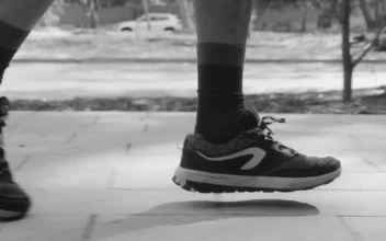 Free Video Stock Steps Of A Person Jogging Outside