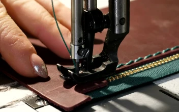 Free Video Stock Stitching A Wallet Using A Sewing Machine