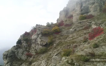 Free Video Stock Stone Cliffs Covered By Mist
