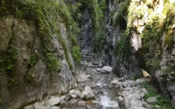 Free Video Stock Stream With Two Rock Formations On The Sides
