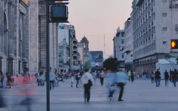 Free Video Stock Street With People Walking At Dusk