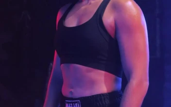 Free Video Stock Strong Female Fighter Standing On A Ring