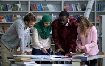 Free Video Stock Students Standing In The Library