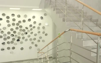 Free Video Stock Stylish Office Staircase With Mirrored Wall