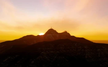 Free Video Stock Successful Businessman On Top Of A Mountain
