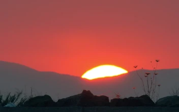 Free Video Stock Sun Going Down Behind Mountains