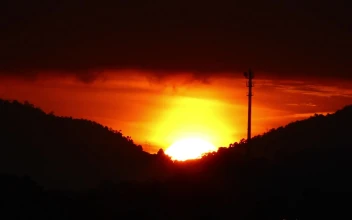 Free Video Stock Sun Rising Towards Dark Clouds