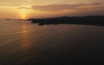 Free Video Stock Sun Set Over Calm Beach