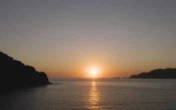 Free Video Stock Sun Setting On The Horizon Line At Sea