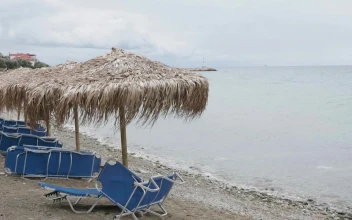 Free Video Stock Sunbeds After A Storm