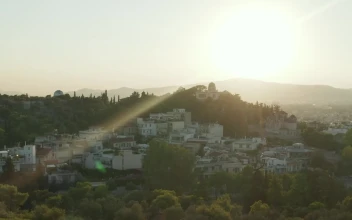 Free Video Stock Sunlight Dazzling Aerial Shot Of Athens