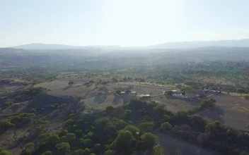 Free Video Stock sunrise in the countryside aerial shot
