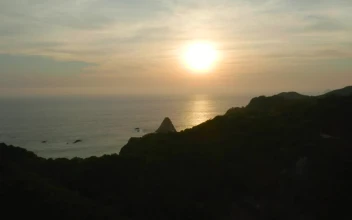 Free Video Stock sunset at sea seen from the top of a coast