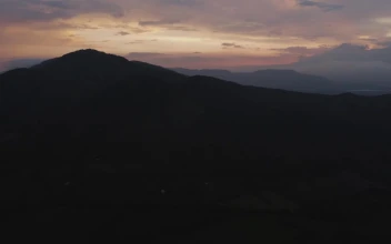 Free Video Stock sunset behind mountains