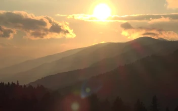 Free Video Stock sunset in the mountains seen from afar